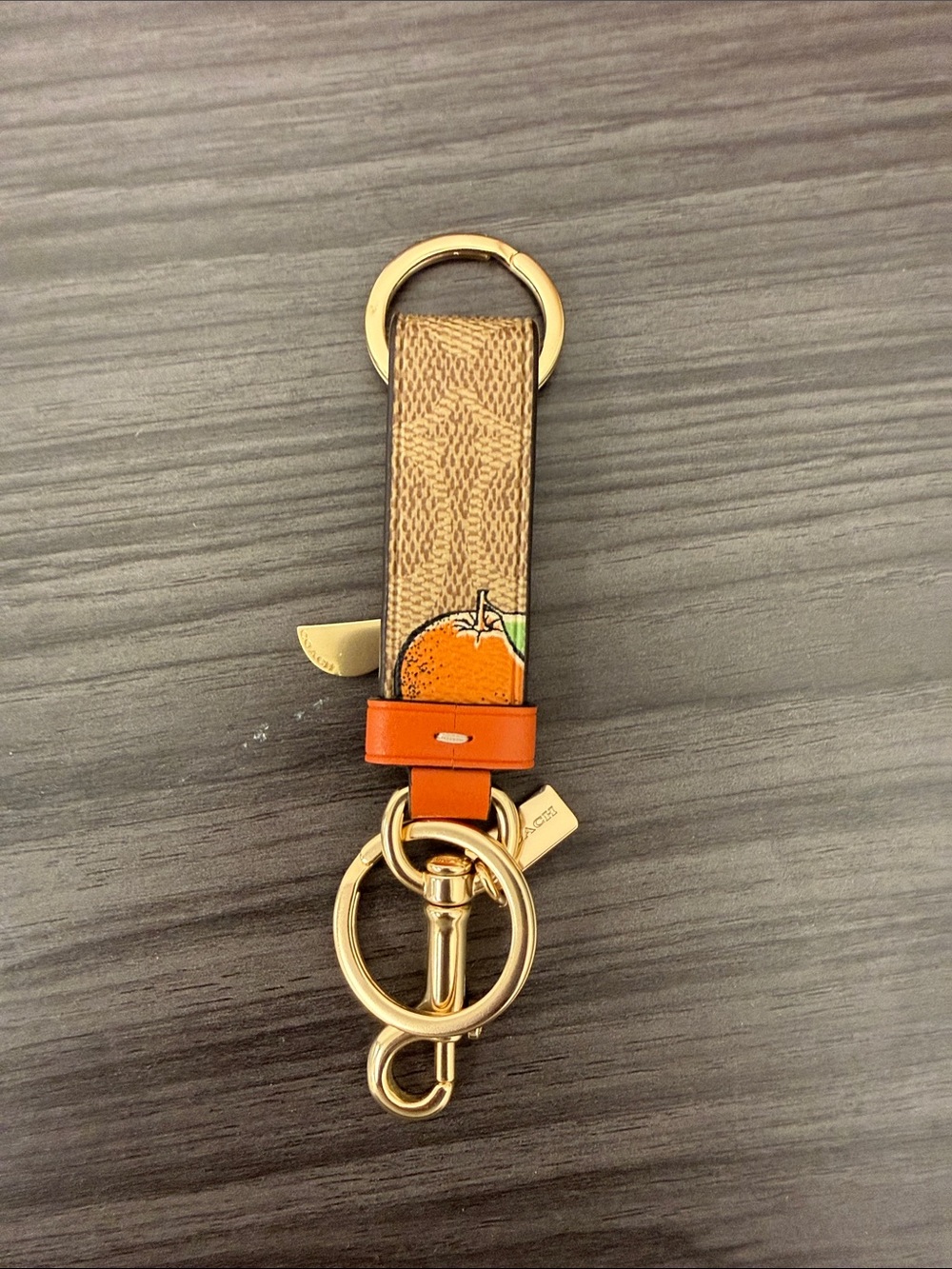 Coach Nolita Orange Print Signature Shoulder Wristlet & extender- Brown/Orange - Picture 9 of 9